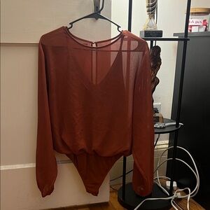 Express Terracotta Long Sleeve Bodysuit